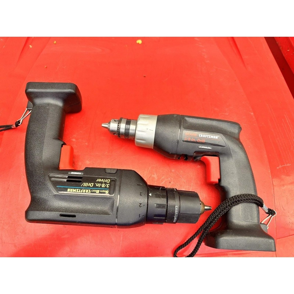 2 Sears Craftsman 3/8" Drills No Batteries